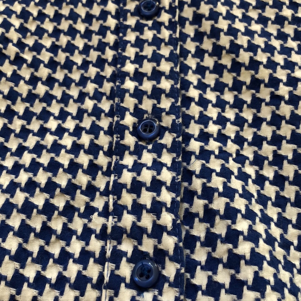 Blue & white check button-down shirt, M - Picture 14 of 15